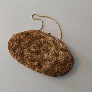 Purse Gold Beaded Clutch Vintage